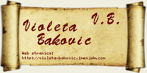Violeta Baković vizit kartica